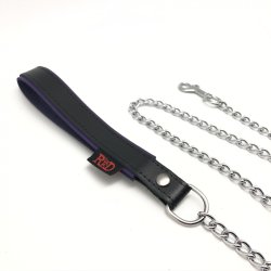 THE RED Leine mit Leder-Griff 1 m Schwarz