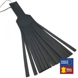 THE RED Geschlitztes Paddle 45 x 14 cm aus Leder Schwarz