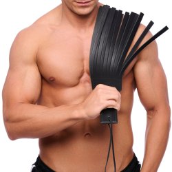 THE RED Geschlitztes Paddle 45 x 14 cm aus Leder Schwarz