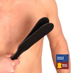THE RED Doppeltes Lederpaddle 31 x 7 cm Schwarz