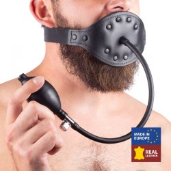 THE RED Aufblasbarer Leder-Knebel mit Penismundstück...