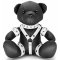 THE RED Lederbär Bendy The BDSM Teddy Bear Schwarz/Weiss