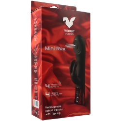 RABBIT PASSION Mini Rex Rabbit Vibrator mit Vibration & Klopffunktion Schwarz