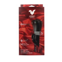 RABBIT PASSION Beveren Rabbit Vibrator mit Rotationsperlen & Vibration Schwarz