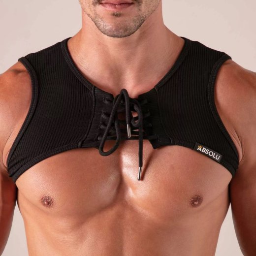 ABSOLU MALE Laced Harness Schwarz