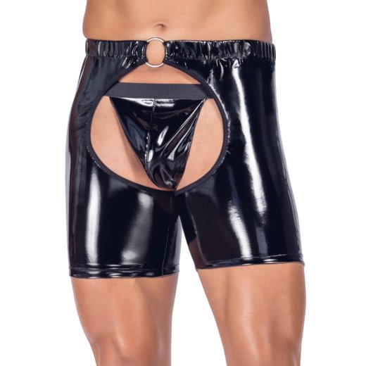 BLACK LEVEL Chaps aus Lack Schwarz