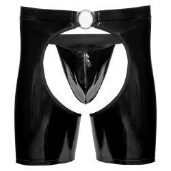 BLACK LEVEL Chaps aus Lack Schwarz