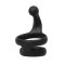RIMBA Doppel-Penisring mit Perineum-Stimulator aus Silikon Schwarz