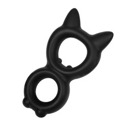 RIMBA Kitty Penis- & Hodenring aus Silikon Schwarz