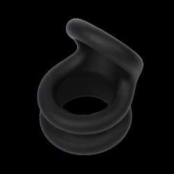 RIMBA Penisring mit Hodenstrecker Ø 25 & 30 mm aus Silikon Schwarz