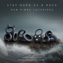 RIMBA Penisring mit Hodenstrecker Ø 25 & 30 mm aus Silikon Schwarz