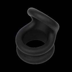 RIMBA Penisring mit Hodenstrecker Ø 35 & 40 mm aus Silikon Schwarz