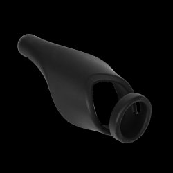 RIMBA Penisring mit Perineumstimulator aus Silikon Schwarz