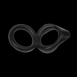 RIMBA Doppelring für Penis & Hoden mit Stimulationsnase aus Silikon Schwarz