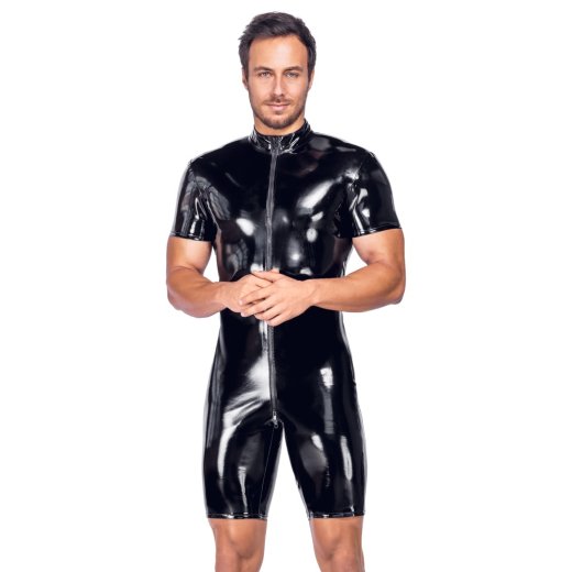 BLACK LEVEL Overall mit Reissverschluss aus Lack Schwarz