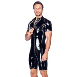 BLACK LEVEL Overall mit Reissverschluss aus Lack Schwarz