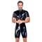 BLACK LEVEL Overall mit Reissverschluss aus Lack Schwarz