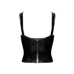 NOIR HANDMADE Dominae Frontbind PVC Corset Top Schwarz
