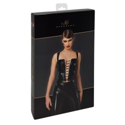 NOIR HANDMADE Dominae Frontbind PVC Corset Top Schwarz