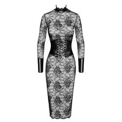 NOIR HANDMADE Noirelle Lace Corset Midi Dress Schwarz