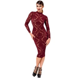 NOIR HANDMADE Kink Royal Midi Dress Bordeaux