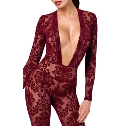 NOIR HANDMADE Kink Royal Catsuit Bordeaux