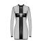 NOIR HANDMADE Crossfire Mesh & Wetlook Mini Dress Schwarz