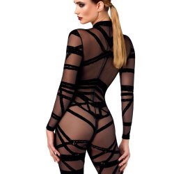 NOIR HANDMADE Bondesque Catsuit Schwarz