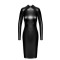 NOIR HANDMADE Luxuria Crystal Back Sheer Midi Dress Schwarz