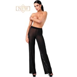 NOIR HANDMADE Onyx Sheer Palazzo Schwarz