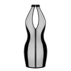 NOIR HANDMADE Luxuria Crystal Sheer Mini Dress Schwarz