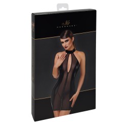 NOIR HANDMADE Luxuria Crystal Sheer Mini Dress Schwarz