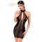 NOIR HANDMADE Luxuria Crystal Sheer Mini Dress Schwarz