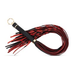 EASY TOYS Kunstleder-Flogger 64 cm Schwarz/Rot