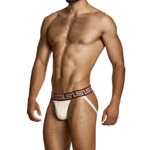 MODUS VIVENDI Linen Jockstrap Beige/Bordeaux