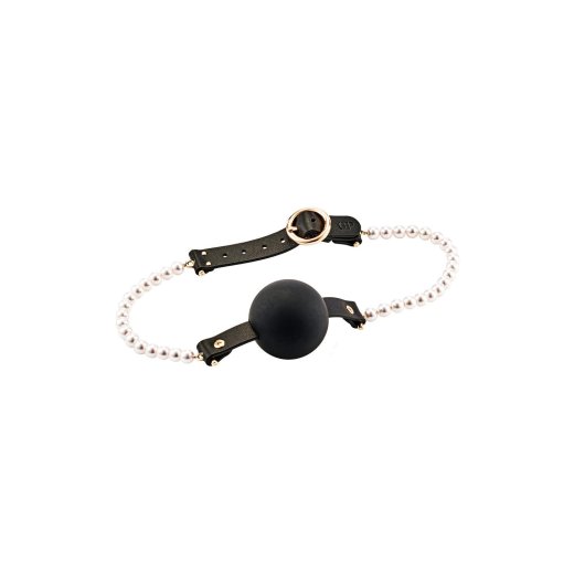 GUILTY PLEASURE ALLURE Majestic Pearl Mouthgag Schwarz/Gold