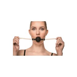 GUILTY PLEASURE ALLURE Majestic Pearl Mouthgag Schwarz/Gold