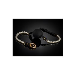 GUILTY PLEASURE ALLURE Majestic Pearl Mouthgag Schwarz/Gold