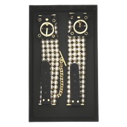 GUILTY PLEASURE ALLURE Ballroom Pearl Ankle Cuffs Schwarz/Gold