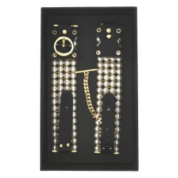 GUILTY PLEASURE ALLURE Soirée Pearl Hand Cuffs Schwarz/Gold
