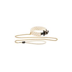 GUILTY PLEASURE ALLURE Luminious Pearl Halsband & Leine Schwarz/Gold