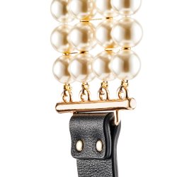 GUILTY PLEASURE ALLURE Luminious Pearl Halsband & Leine Schwarz/Gold