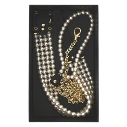 GUILTY PLEASURE ALLURE Luminious Pearl Halsband & Leine Schwarz/Gold