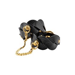 GUILTY PLEASURE ECLIPSE Astral Braided Ankle Cuffs Schwarz/Gold