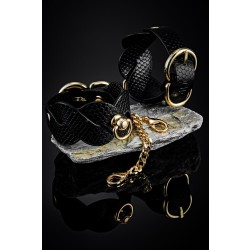 GUILTY PLEASURE ECLIPSE Astral Braided Ankle Cuffs Schwarz/Gold