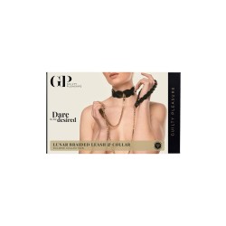 GUILTY PLEASURE ECLIPSE Lunar Braided Halsband & Leine Schwarz/Gold