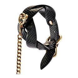 GUILTY PLEASURE ECLIPSE Lunar Braided Halsband & Leine Schwarz/Gold