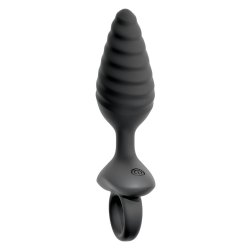 ANOS Flexible Butt Plug Twisted Design mit Vibration Ø 3.4 cm aus Silikon