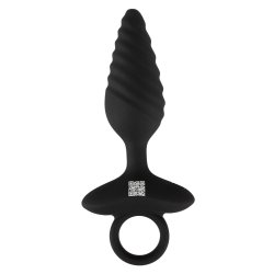 ANOS Flexible Butt Plug Twisted Design mit Vibration Ø 3.4 cm aus Silikon