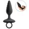 ANOS Flexible Butt Plug Twisted Design mit Vibration Ø 3.4 cm aus Silikon